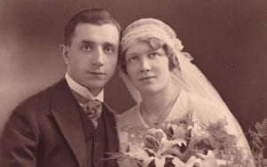 Old black and white wedding photo