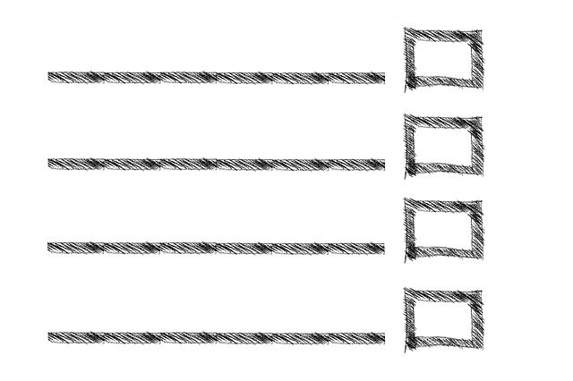 A tips list of lines and boxes for checking, written in black against a white background